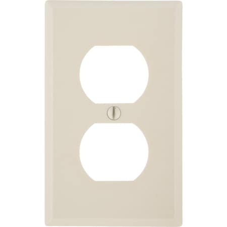 Leviton 1-Gang Smooth Plastic Outlet Wall Plate, Light Almond 010-78003
